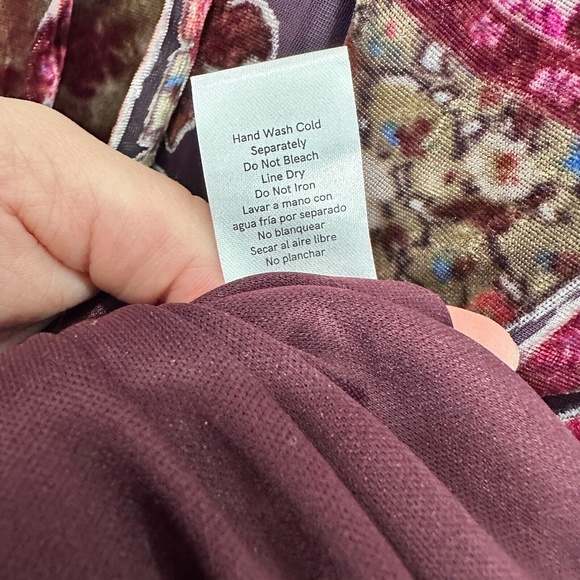 Venus Boho Patchwork Cold Shoulder Dress Large Floral Mixed Print Sheer Festival - Picture 9 of 9